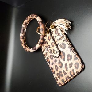 Beige & Black Leopard Key Ring & Wallet Bangle